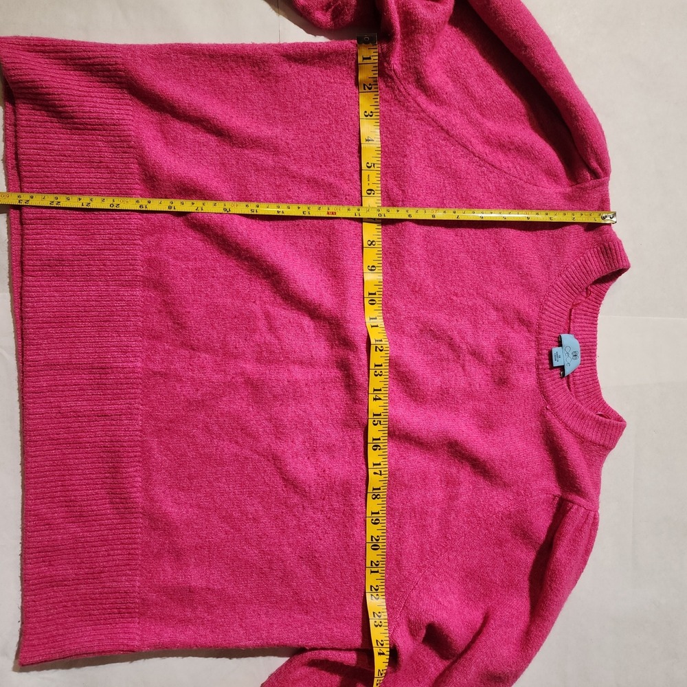CeCe Women's Pullover Sweater Pink Puff Long Sleeve Knit Top Casual Trendy 1X - Picture 4 of 7